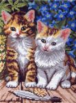 Канва с нанесенным рисунком *Два котенка*, Матренин Посад