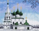 Канва с нанесенным рисунком *Белая церковь*, Матренин Посад