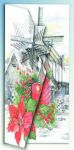 Набор для создания открытки с объемным рисунком *Ветряная мельница и пуансеттия*, Reddy