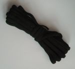 Тесьма плетеная эластичная (цвет - черный), 6 мм, 10 м