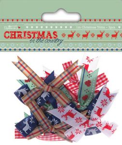 Набор декоративных бантиков Christmas in the Country PMA367291 12 шт ― Сокровища для рукоделия