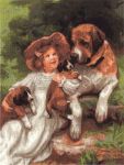 PANNA Набор для вышивания ВХ-1328 *Девочка с собаками*